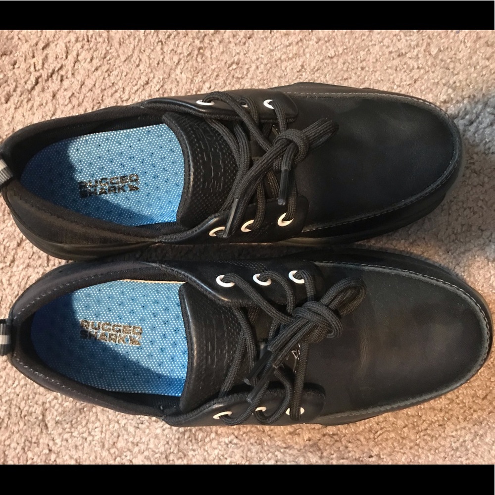 Rugged shark men’s boat shoes